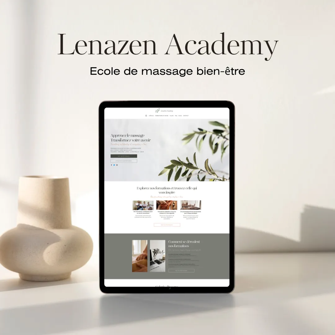 Aperçu de la homepage du site Lena Zen Academy