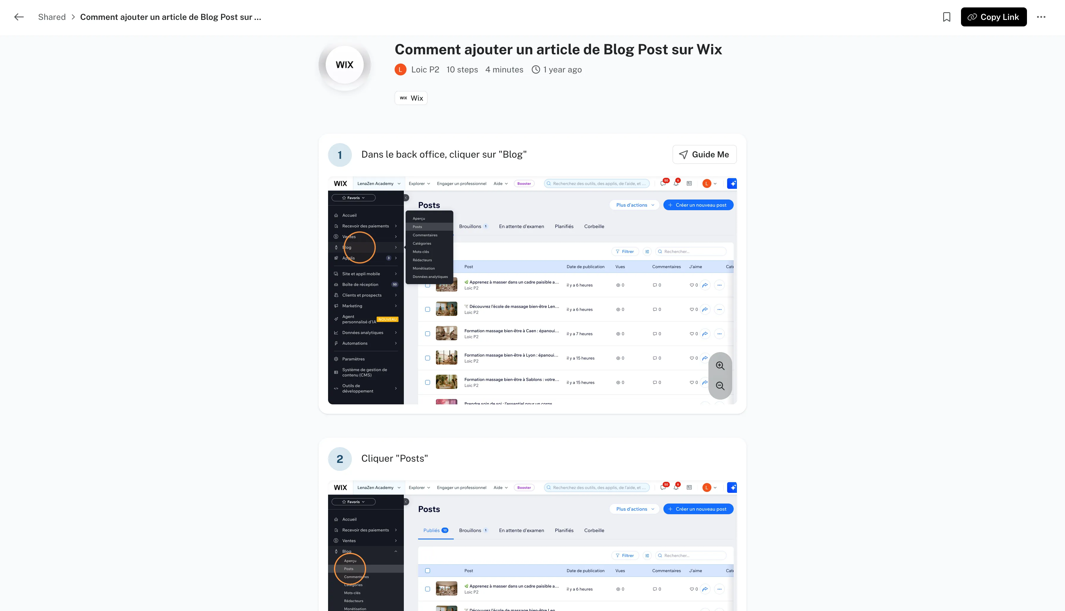 Gestion autonome du catalogue de formations et du blog sous Wix
